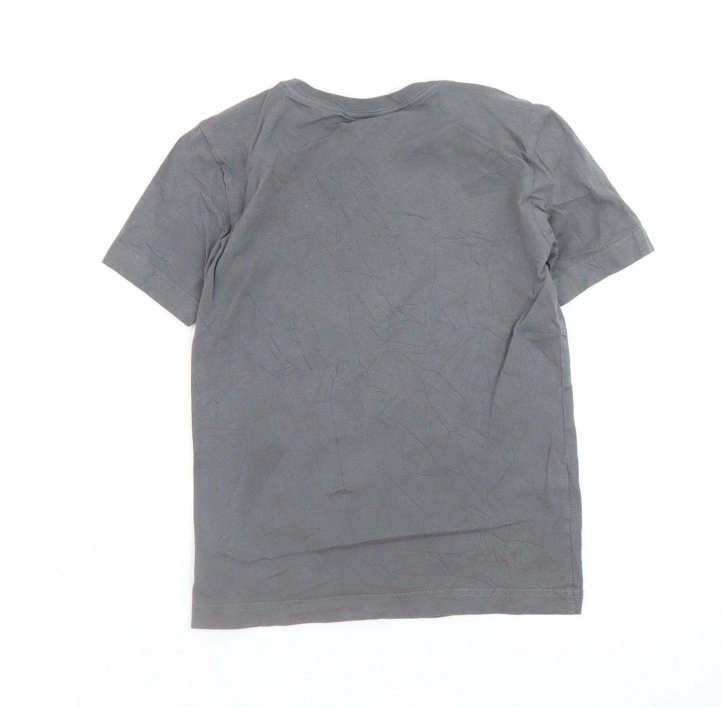 Adidas Boys Grey Camo Logo T-Shirt 9-10 Years Short Sleeve Cotton