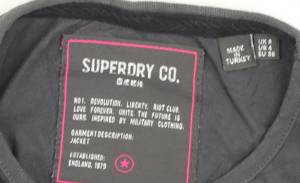 Superdry Women's Grey Graphic 1979 Tour T-Shirt Size 8