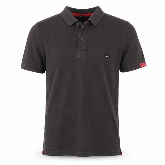 Bench Men's Brown Cotton Polo Shirt Size M Short Sleeve Logo