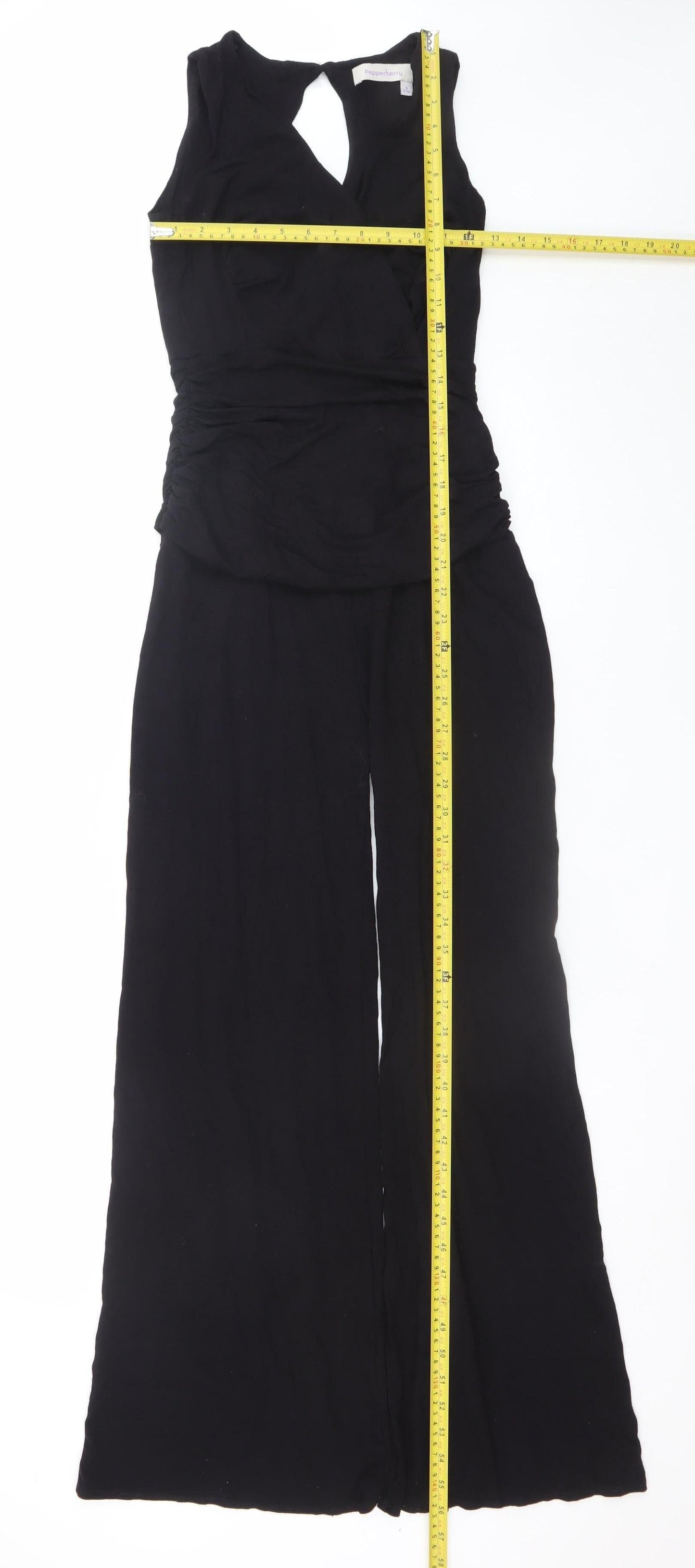 Pepperberry Womens Black Size 8 Sleeveless Jumpsuit Wide-Leg Style