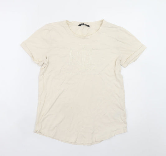 Ralph Lauren Women’s Beige Cotton Modal T-Shirt Size S