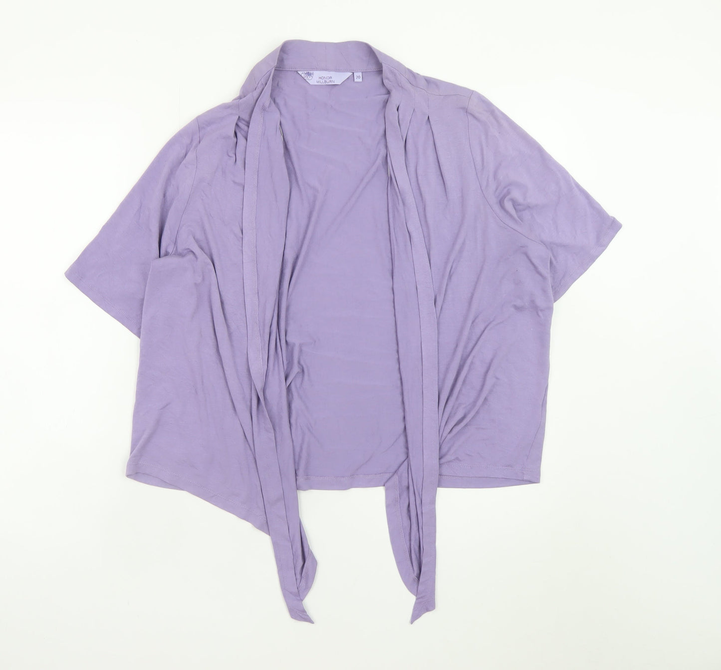 Honor Millburn Women's Purple Short Sleeve Jersey Cardigan Size 20