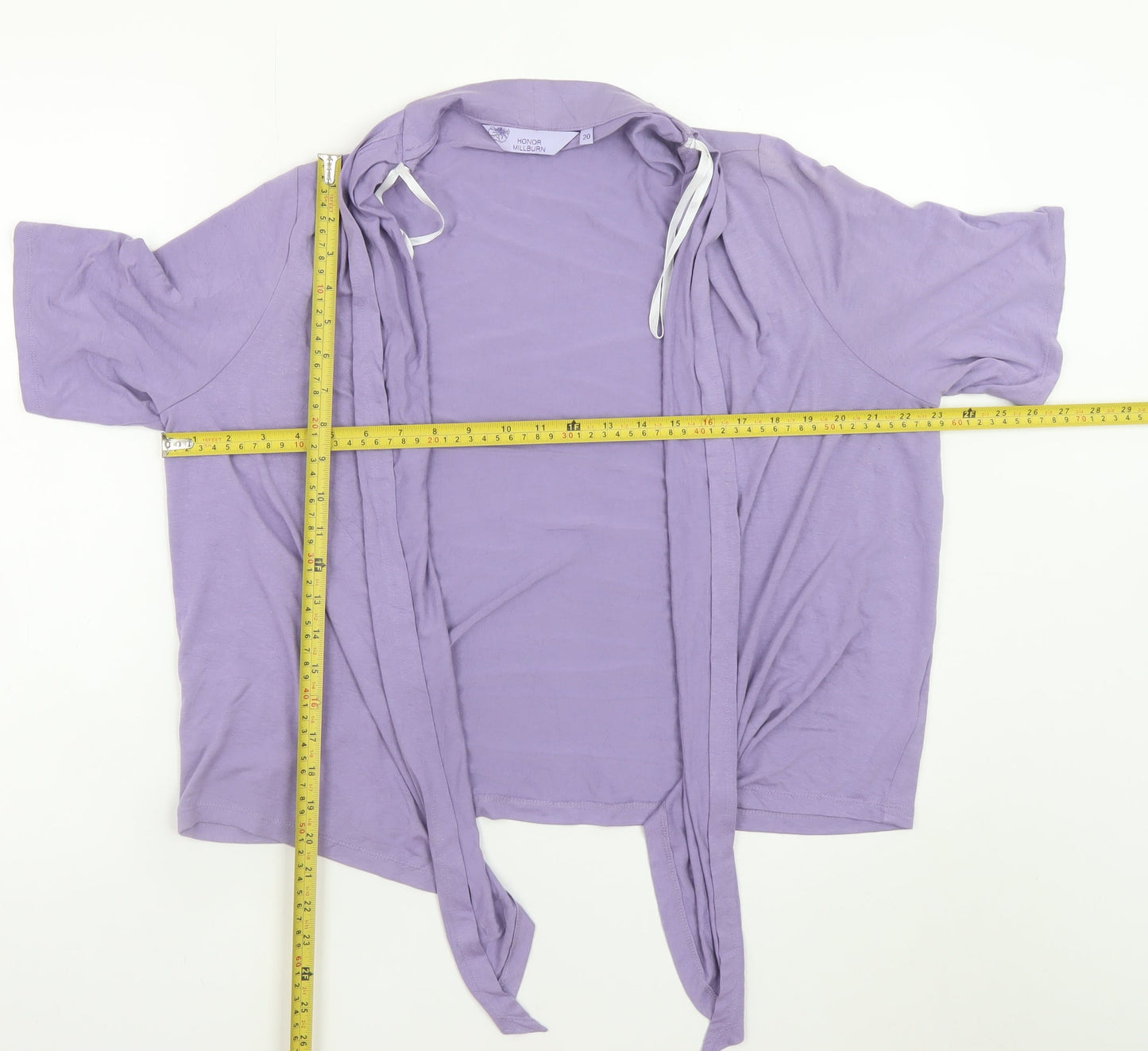 Honor Millburn Women's Purple Short Sleeve Jersey Cardigan Size 20