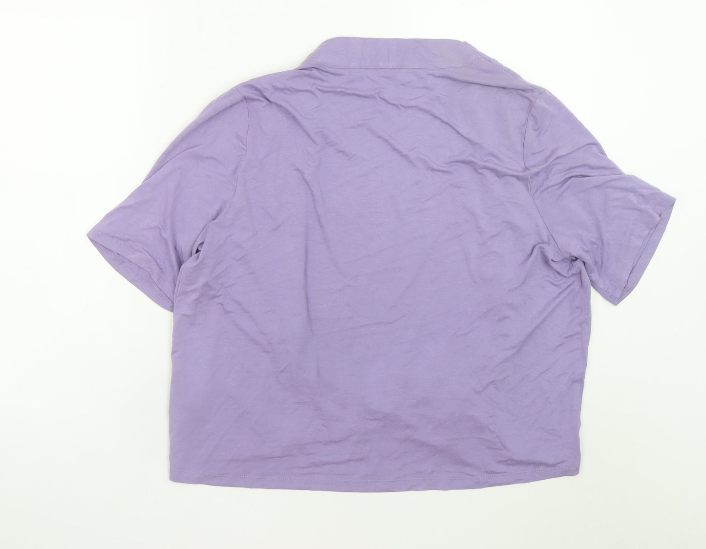 Honor Millburn Women's Purple Short Sleeve Jersey Cardigan Size 20