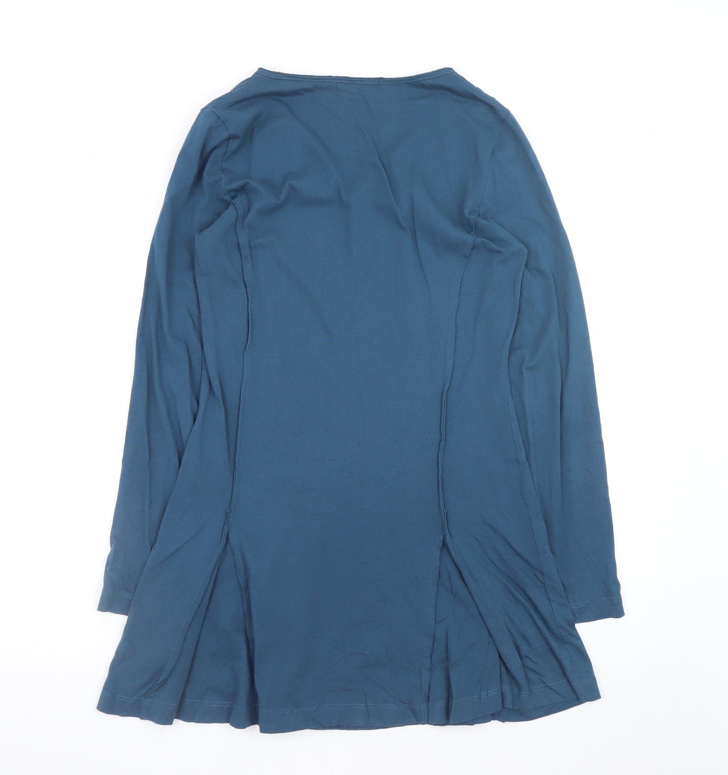 Joe Browns Women Blue Size 8 A-Line Long Sleeve V-Neck Dress
