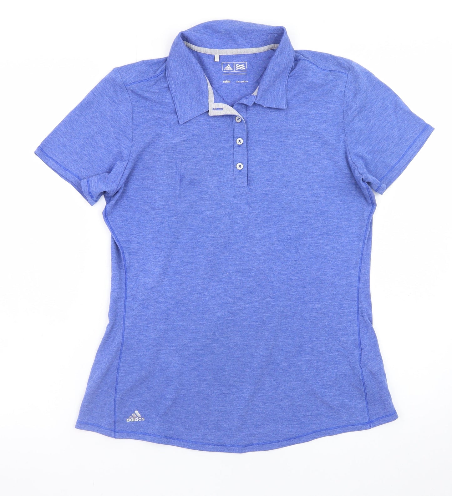Adidas Women's Blue Polo Shirt Medium Breathable Stretch Sports Top