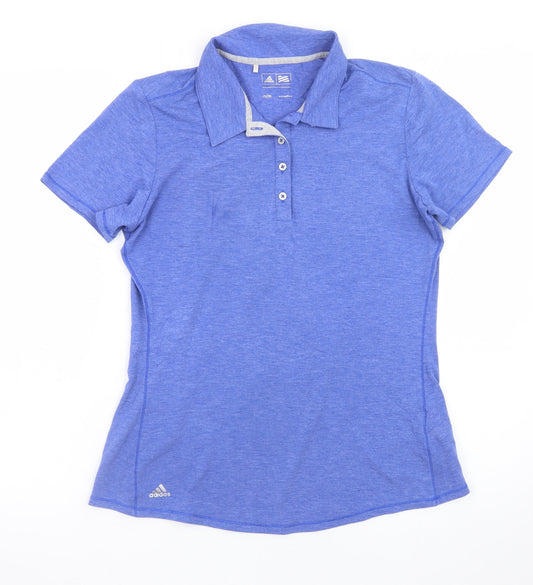 Adidas Women's Blue Polo Shirt Medium Breathable Stretch Sports Top