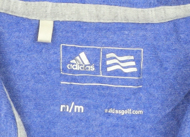 Adidas Women's Blue Polo Shirt Medium Breathable Stretch Sports Top