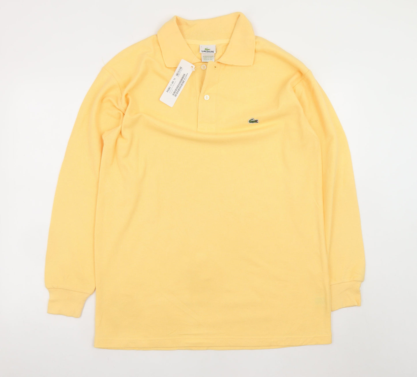Lacoste Men’s Yellow Long Sleeve Polo Shirt 3XL Cotton Casual