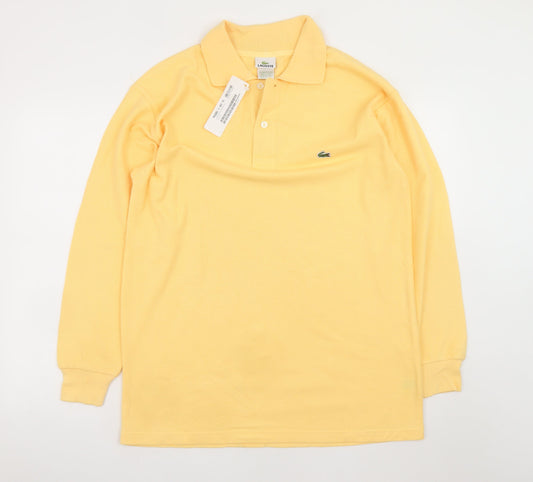 Lacoste Men’s Yellow Long Sleeve Polo Shirt 3XL Cotton Casual