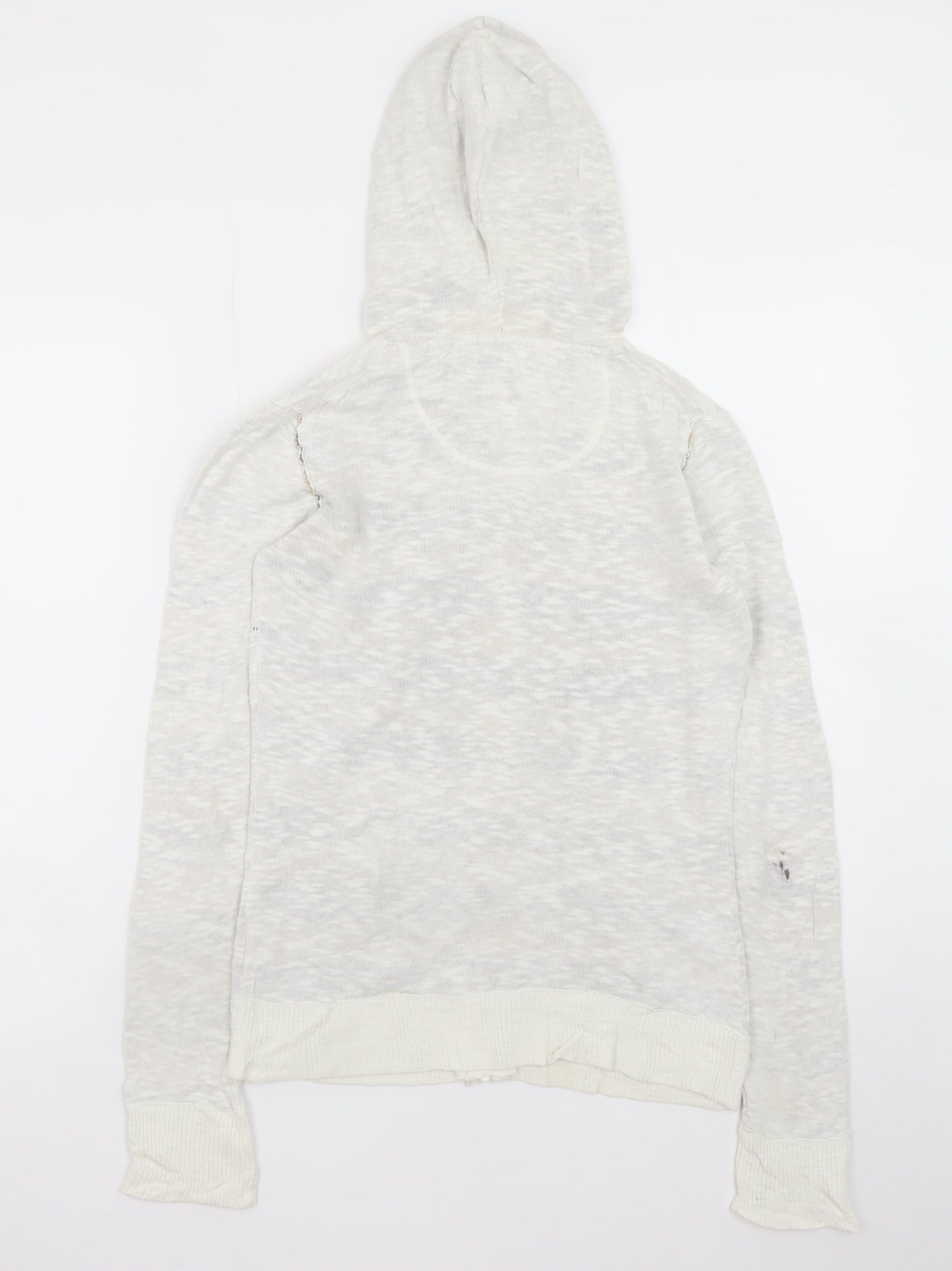 Fat Face Womens Beige Hooded Full Zip Sweatshirt Size 10 Cotton