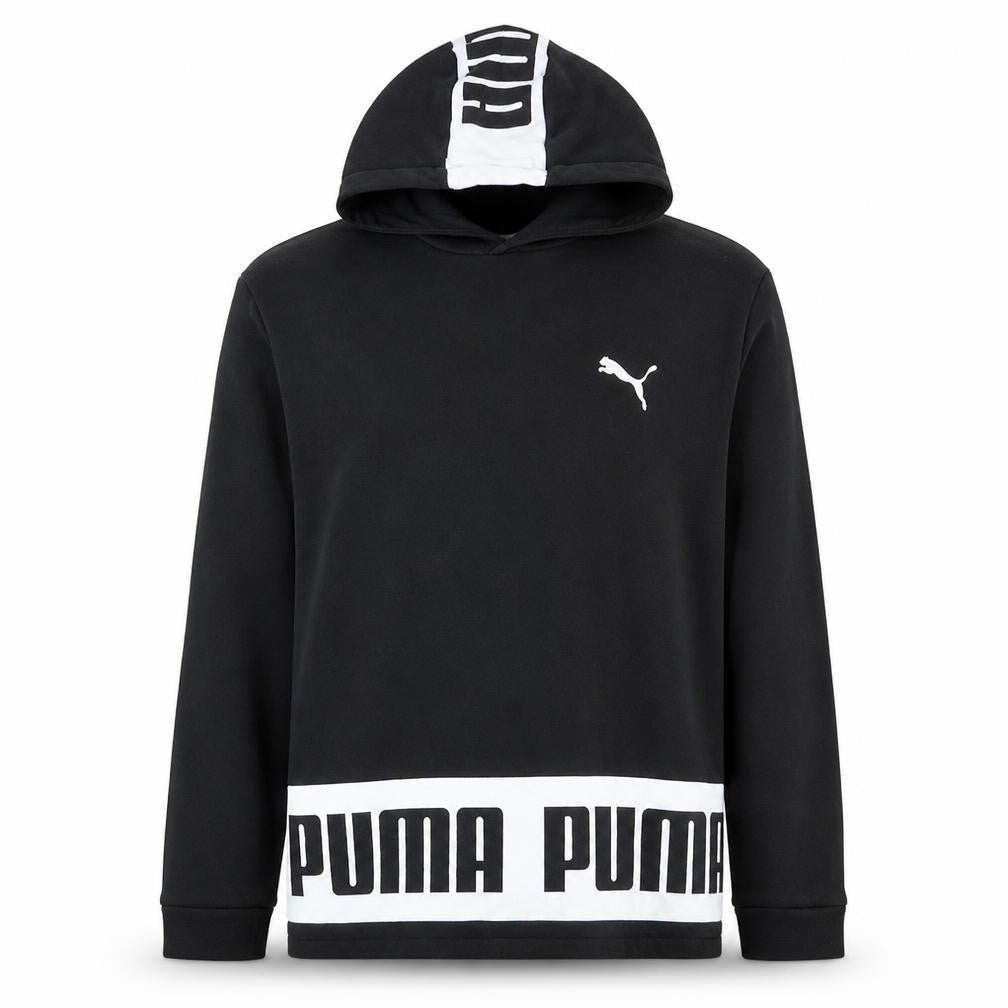 Puma Men's Black L Pullover Hoodie Sports Logo Lightweight