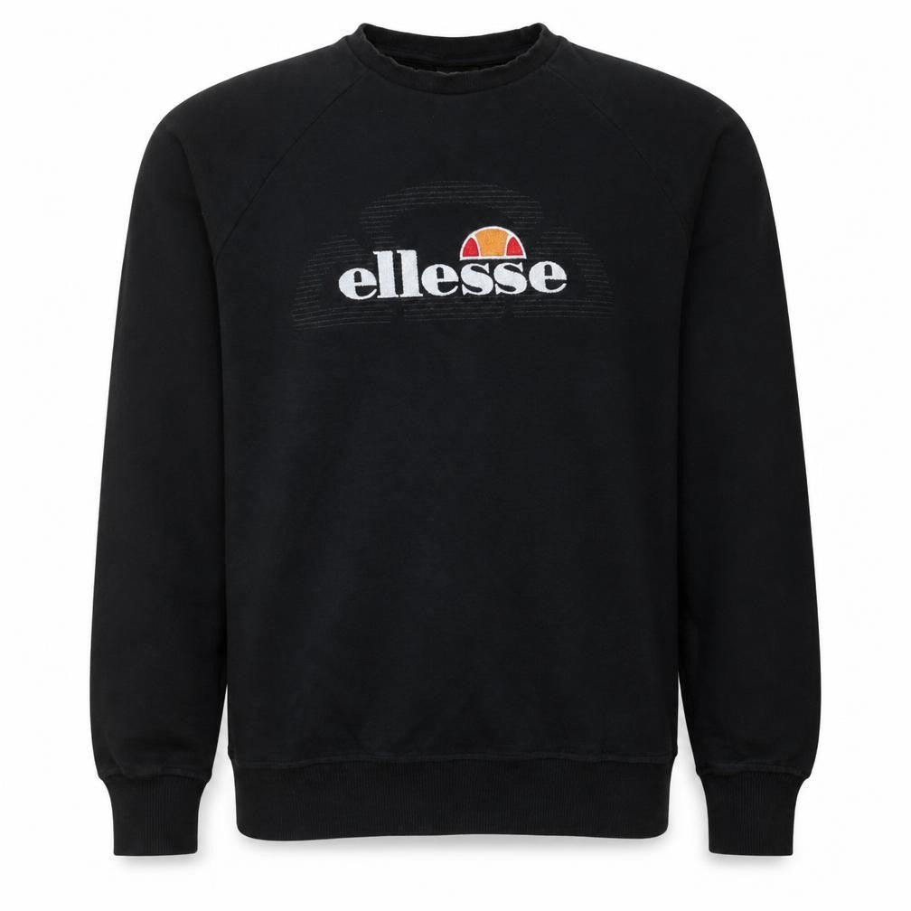 Ellesse Men's Black Crew Neck Embroidered Sweatshirt Size S