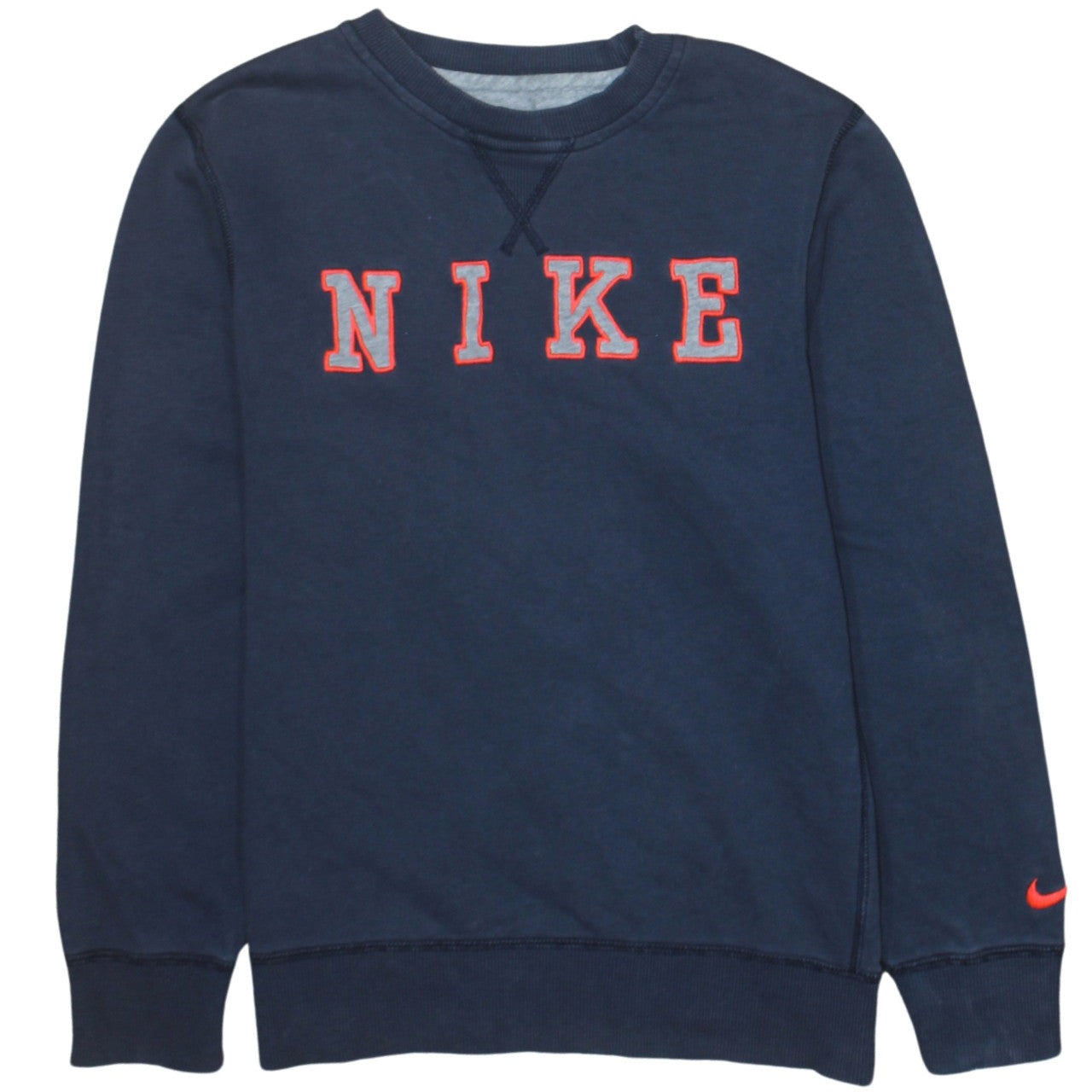 Nike Boys Navy Blue Crew Neck Pullover Sweatshirt 12-13 Years Cotton Blend