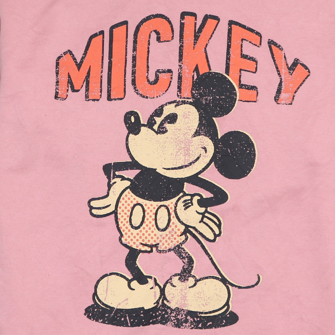 Disney Women Pink Mickey Hoodie Medium Cotton Pullover Sweatshirt