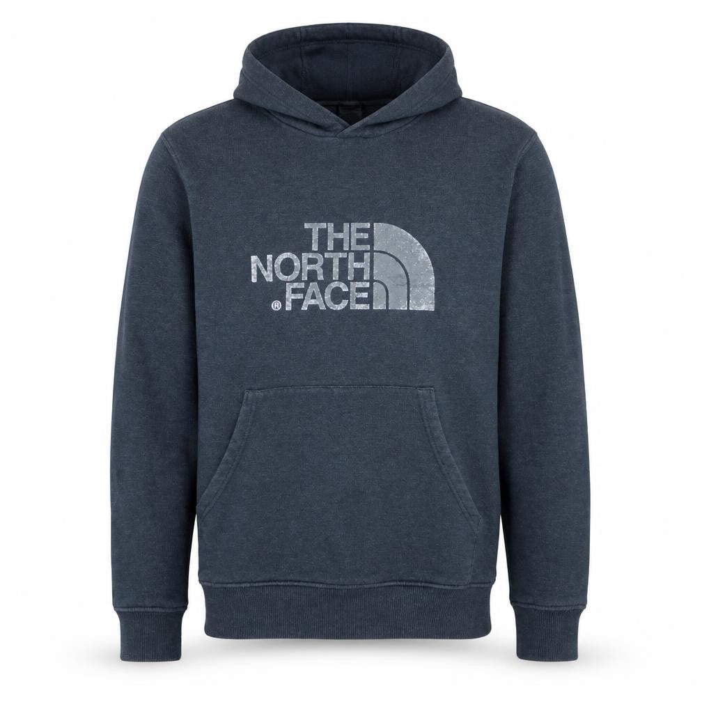 The North Face Men's Blue Pullover Hoodie Small Logo Fleece Sweatshirt