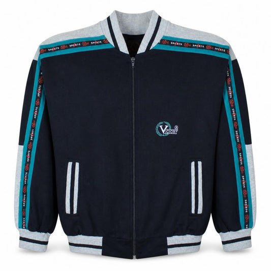 Victory Men's Black Track Jacket L Colourblock Sports Zip Up