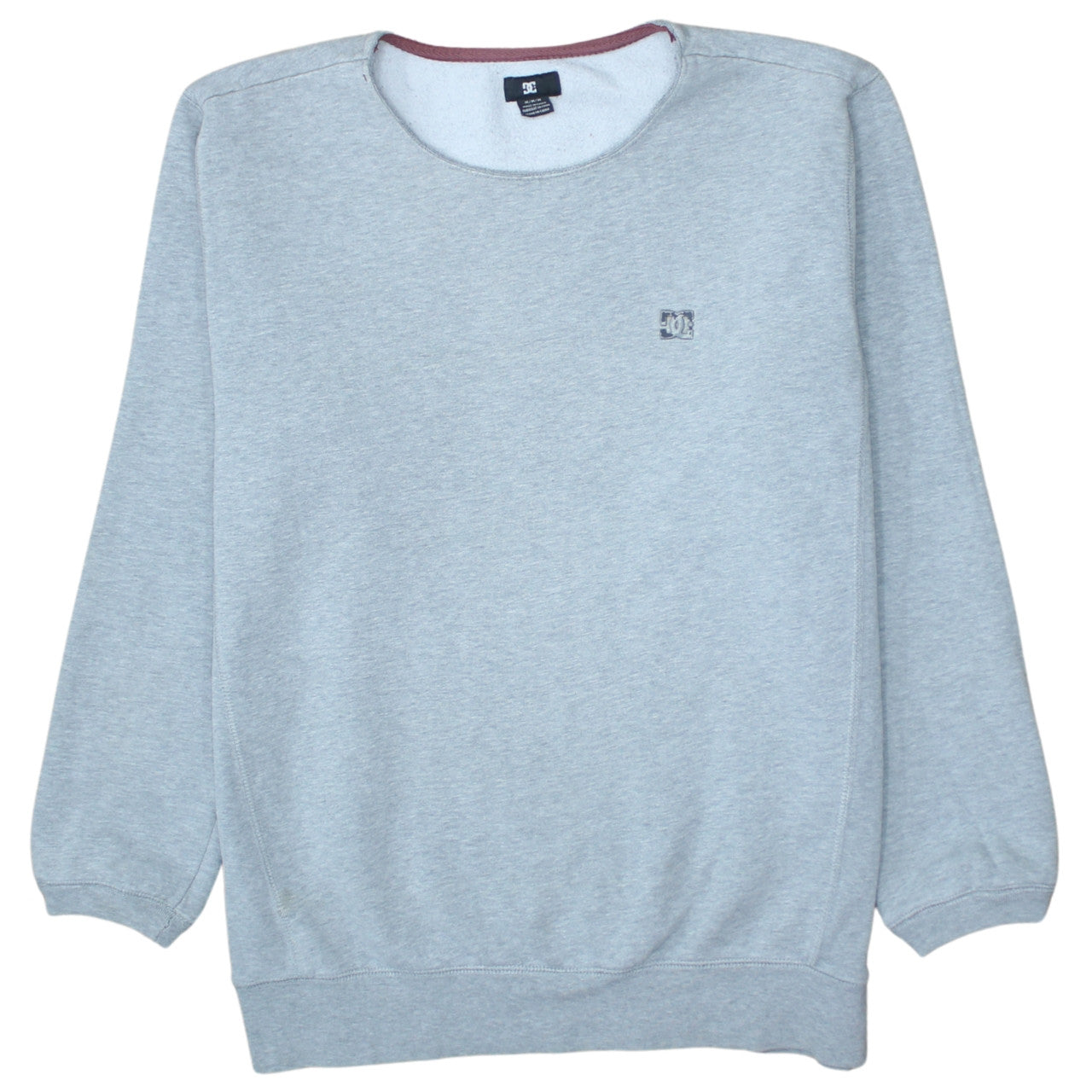 DC Men's Grey Crew Neck Pullover Sweatshirt M Regular Fit