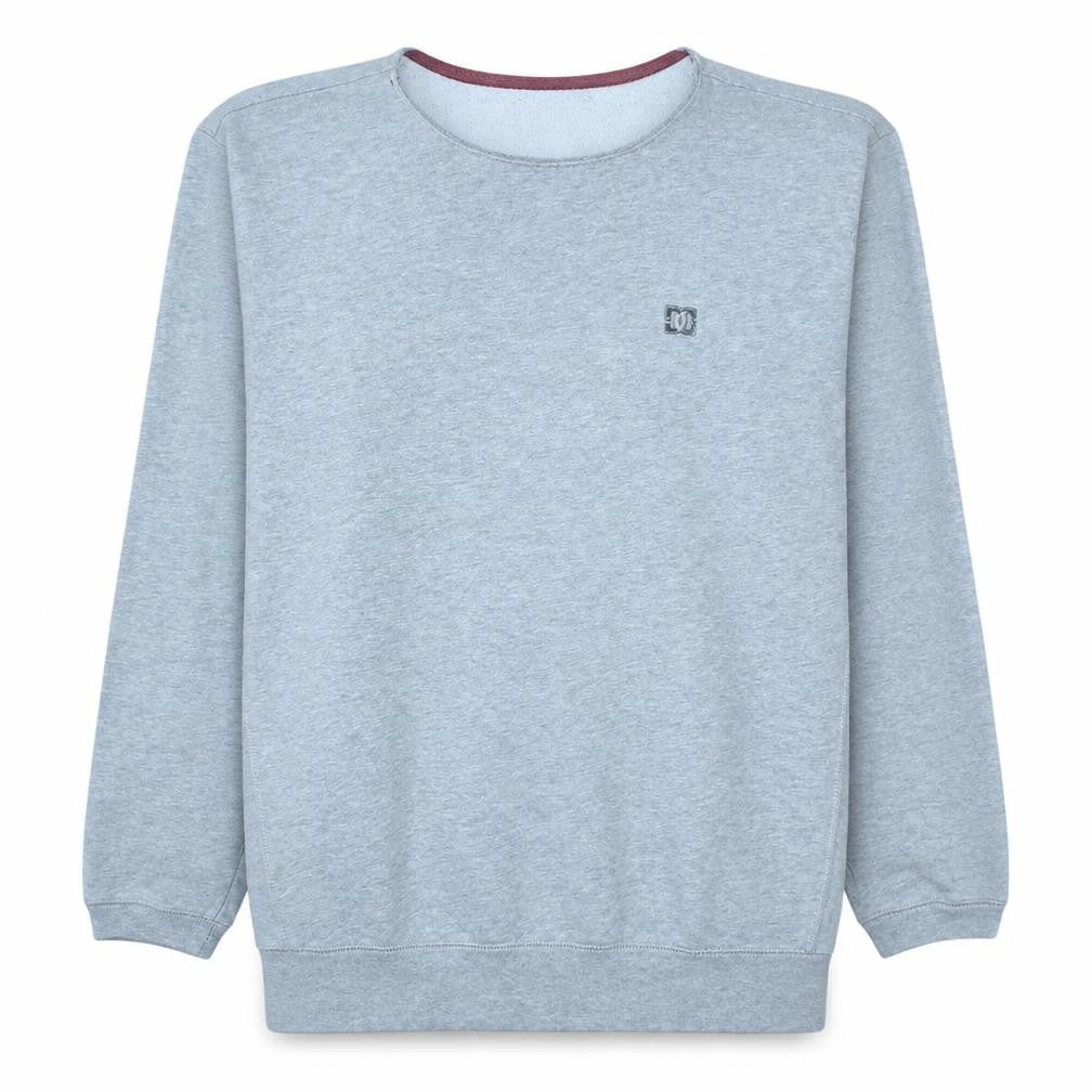 DC Men's Grey Crew Neck Pullover Sweatshirt M Regular Fit