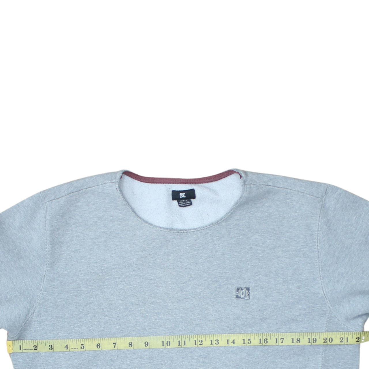 DC Men's Grey Crew Neck Pullover Sweatshirt M Regular Fit
