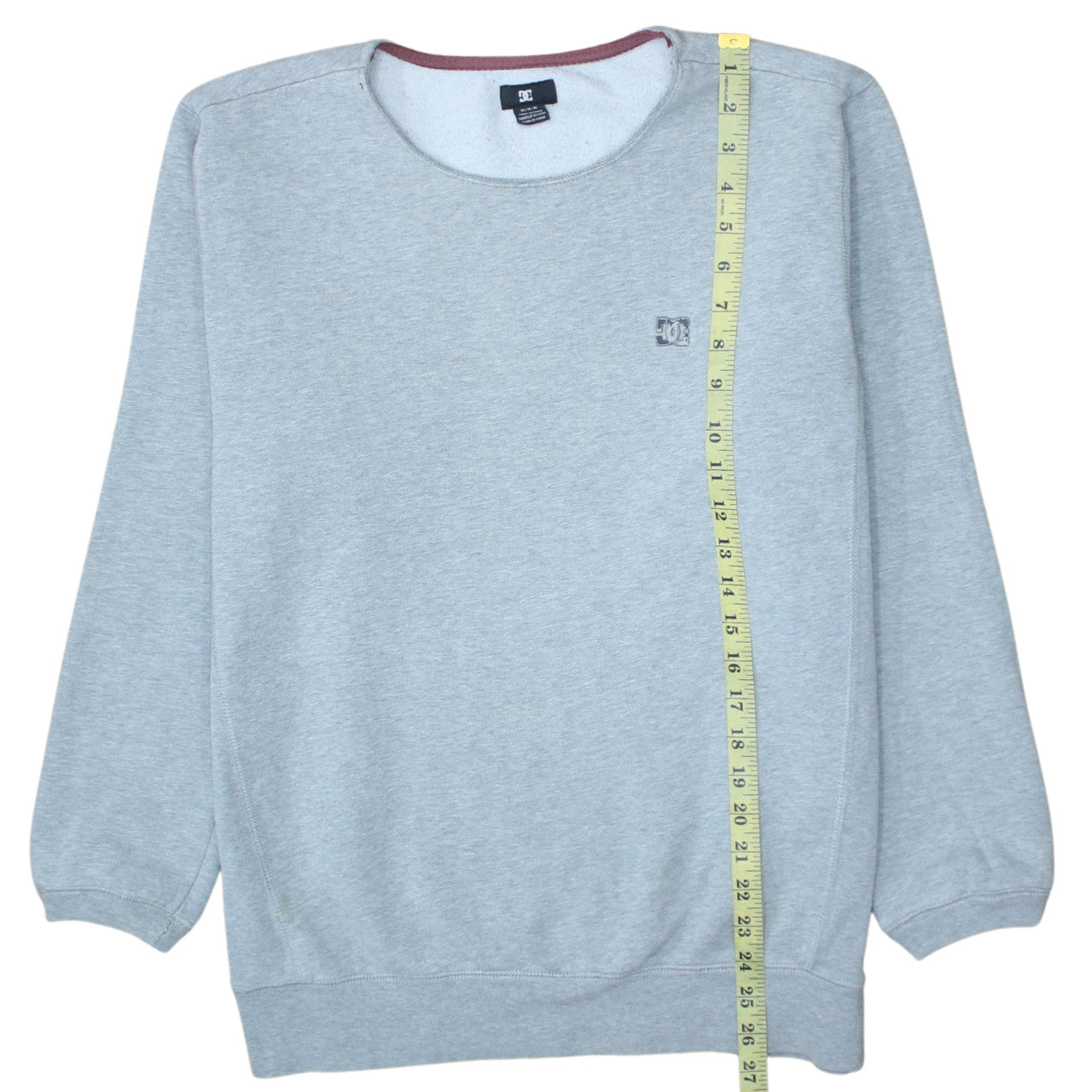 DC Men's Grey Crew Neck Pullover Sweatshirt M Regular Fit