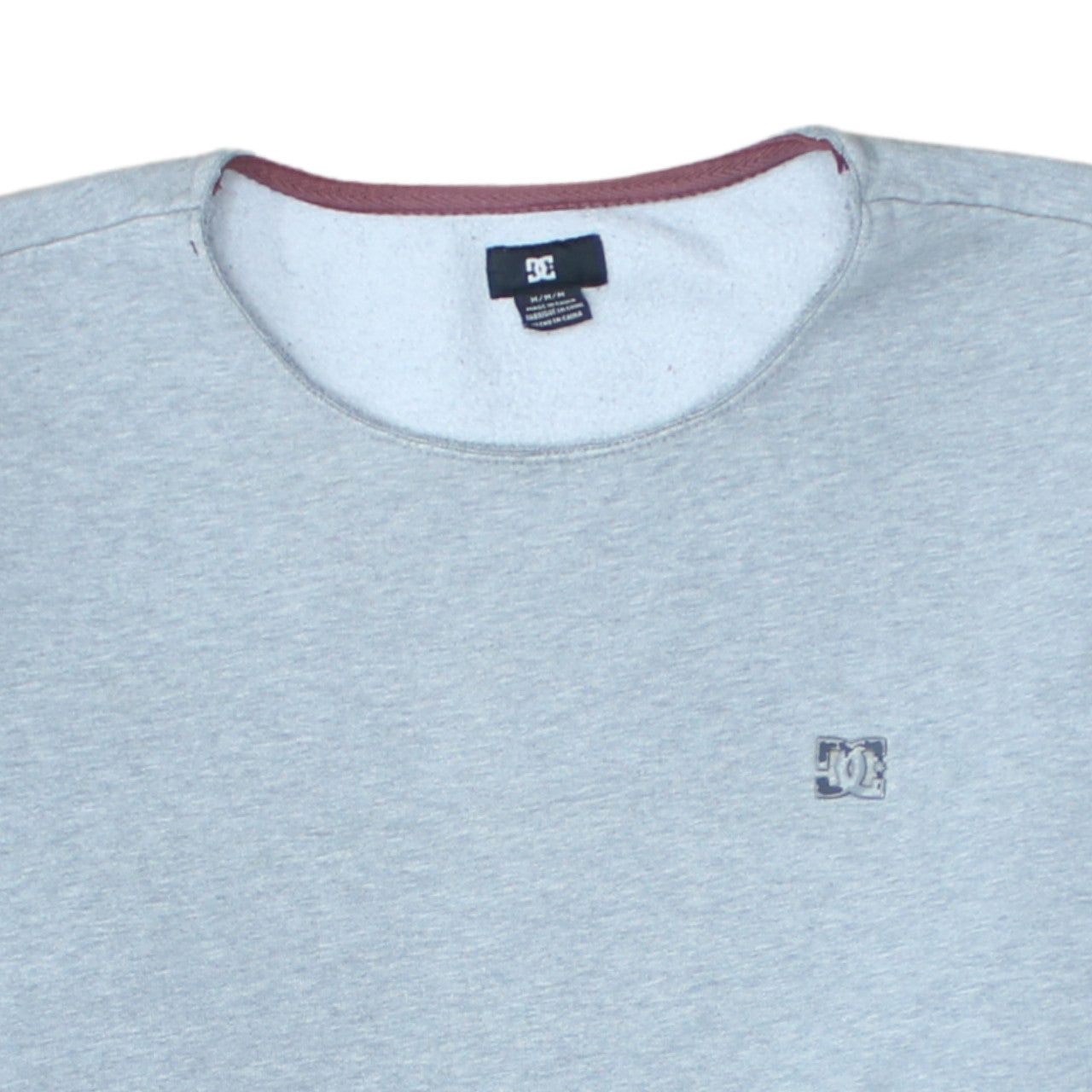 DC Men's Grey Crew Neck Pullover Sweatshirt M Regular Fit