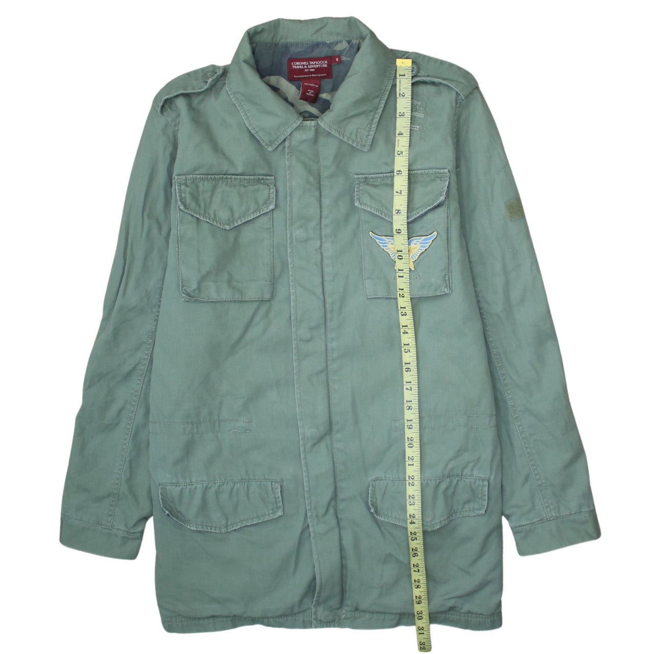 Coronel Tapiocca Men's Green Cotton Military Jacket Size S