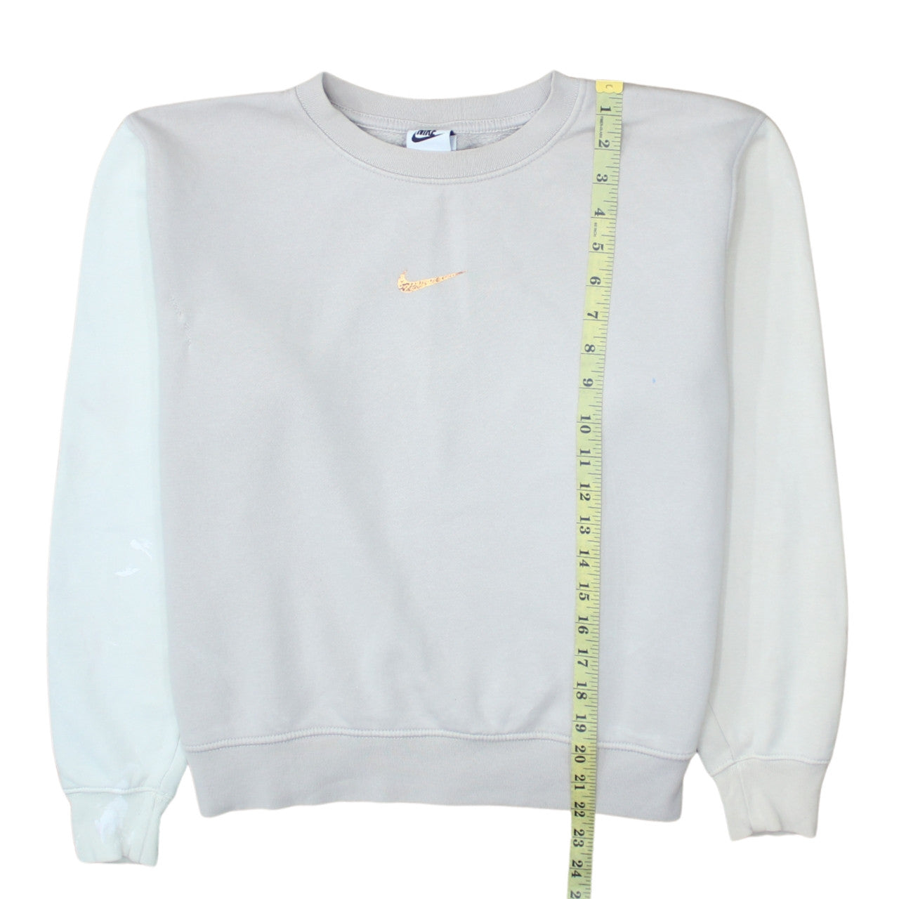 Nike Women Beige Loose Fit Crew Neck Sweatshirt Size S