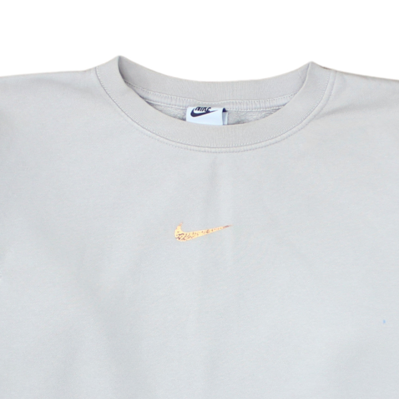 Nike Women Beige Loose Fit Crew Neck Sweatshirt Size S