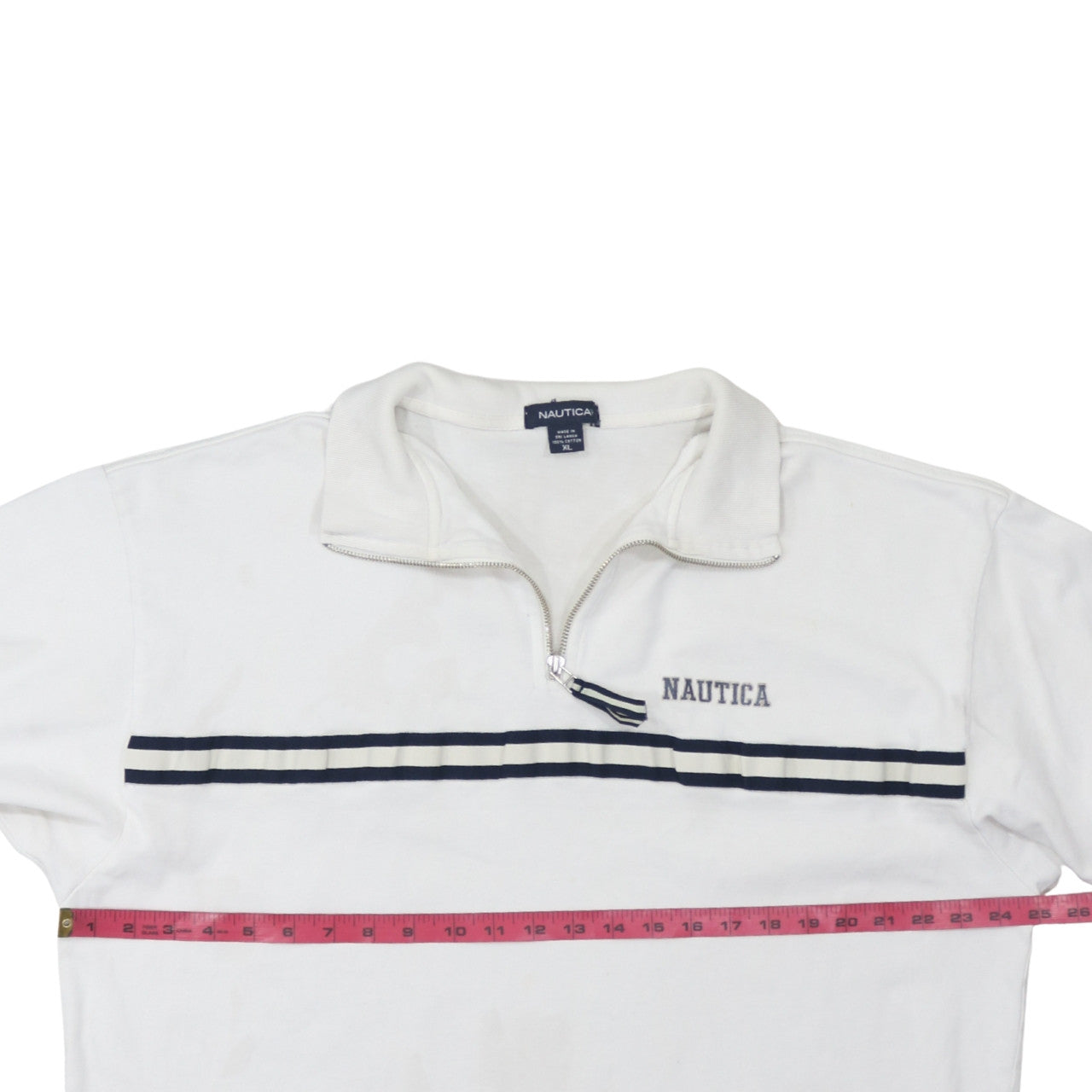 Nautica Men's White XL 1/2 Zip Collared Cotton Sweatshirt