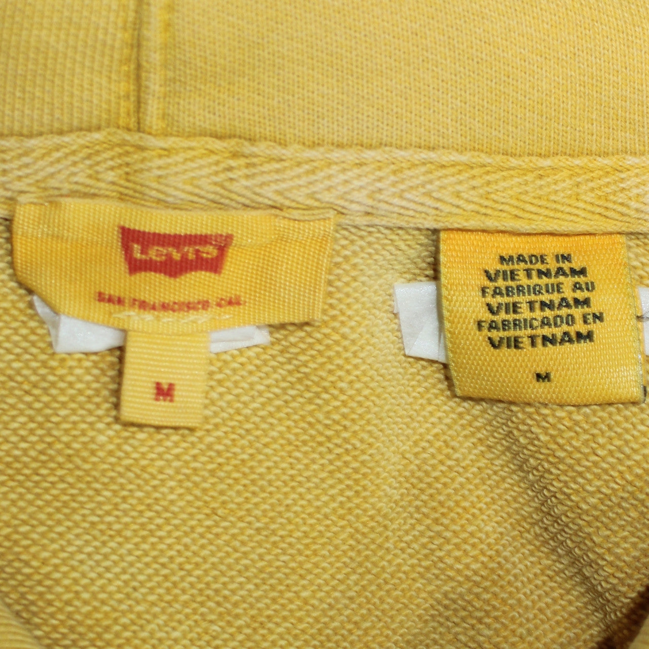 Levi's Men's Yellow Pullover Hoodie Medium Cotton Casual