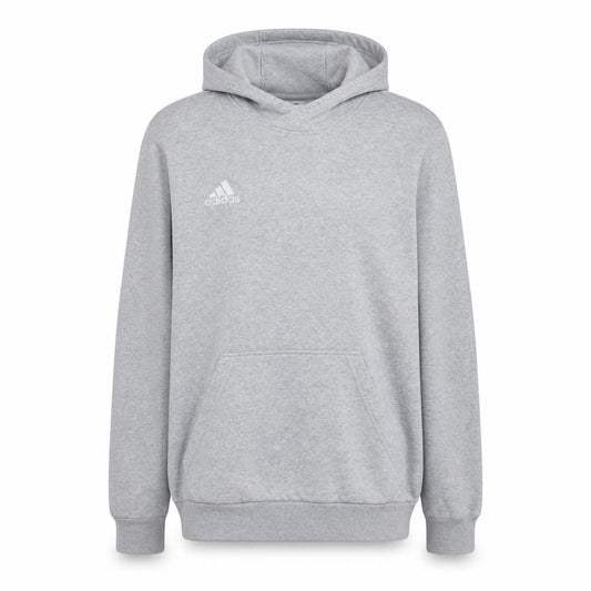 Adidas Men's Grey Pullover Hoodie L Fleece Sportswear Sweatshirt