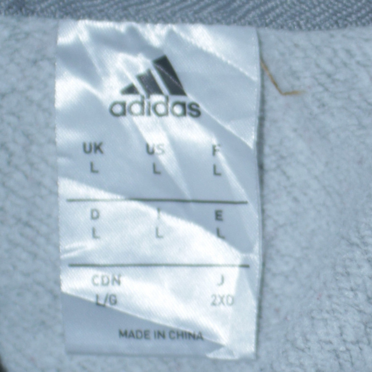 Adidas Men's Grey Pullover Hoodie L Fleece Sportswear Sweatshirt
