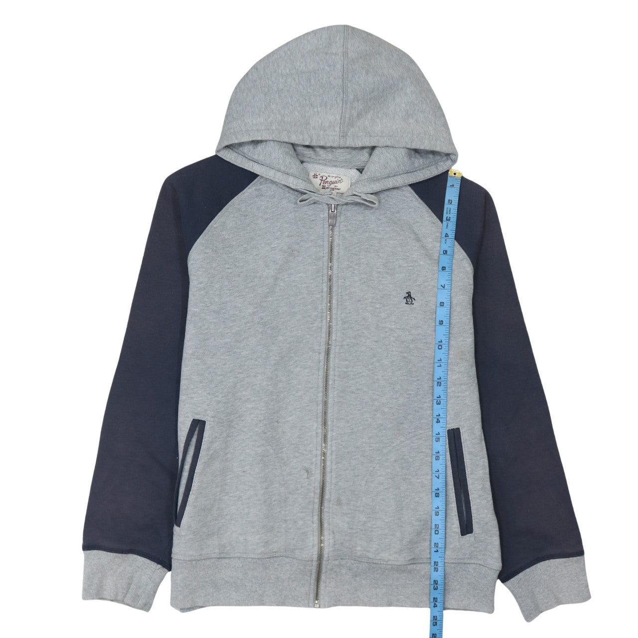 Original Penguin Men's Grey Full Zip Hoodie Size L