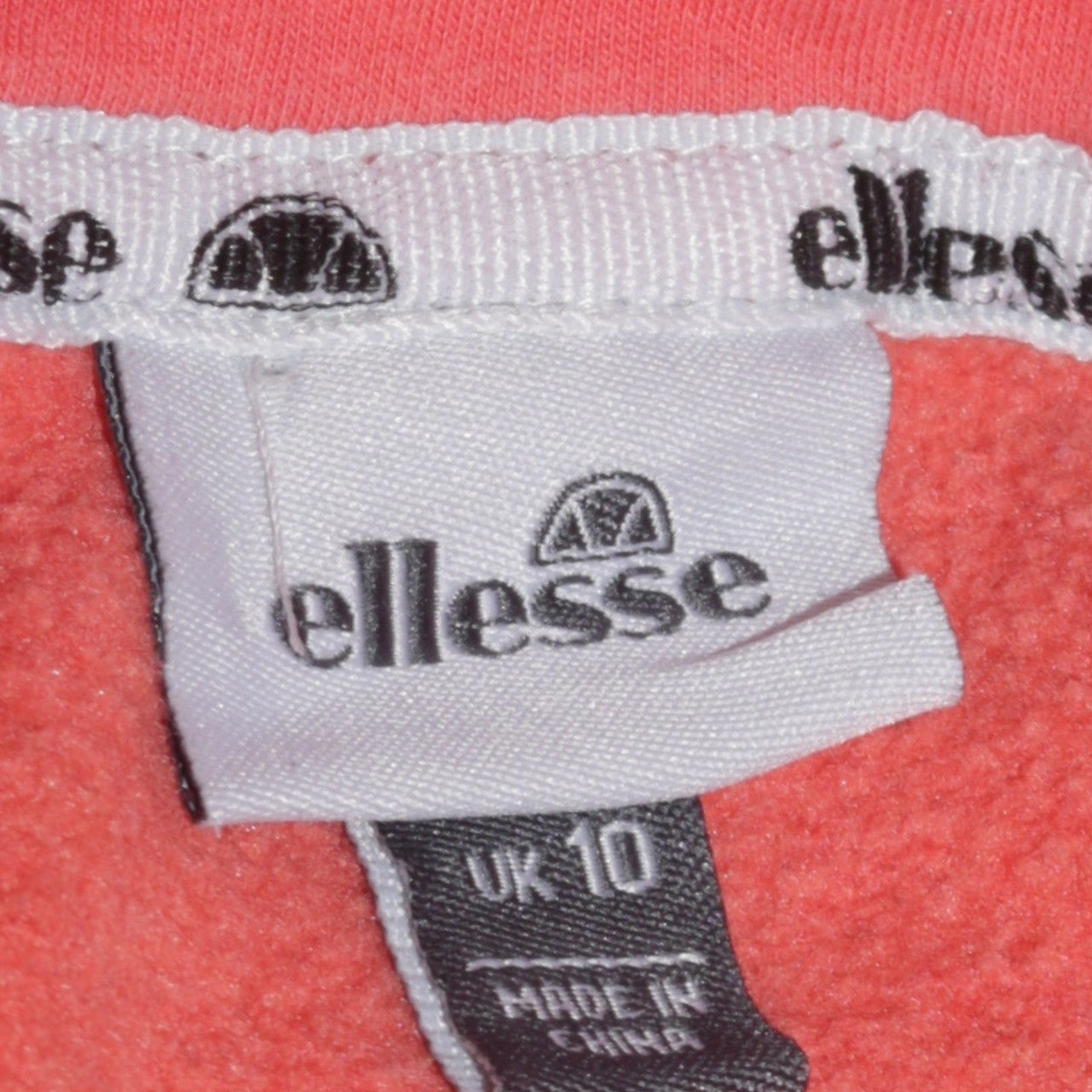 Ellesse Womens Orange Pullover Hoodie UK 10 Cotton Blend Sport Style