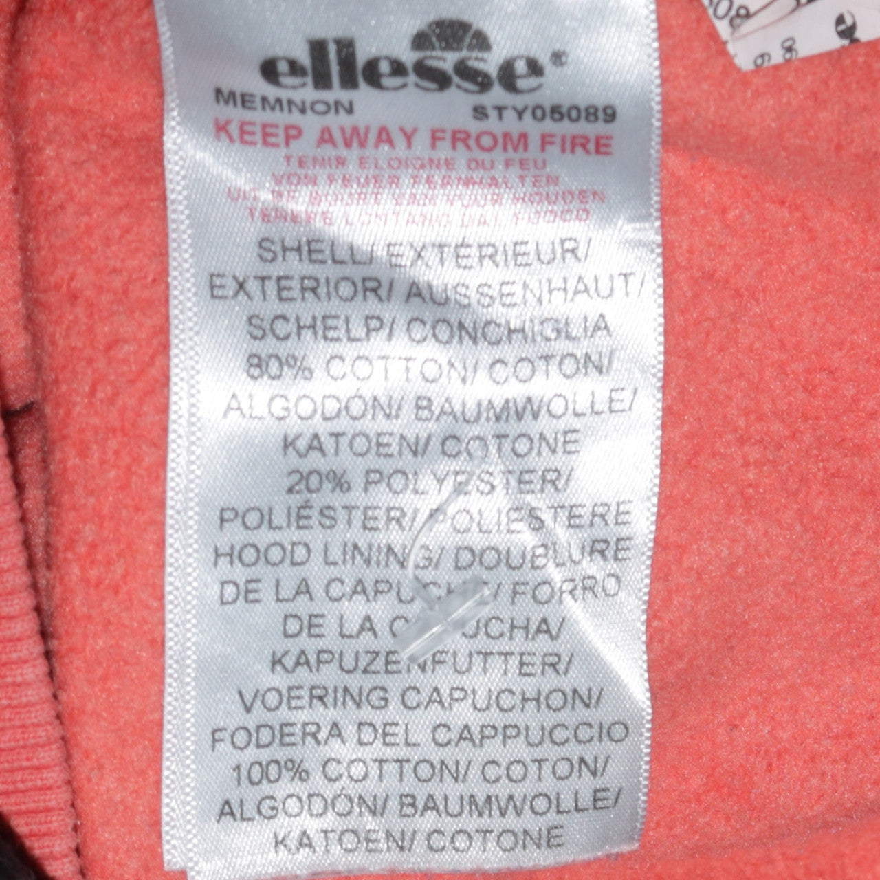 Ellesse Womens Orange Pullover Hoodie UK 10 Cotton Blend Sport Style