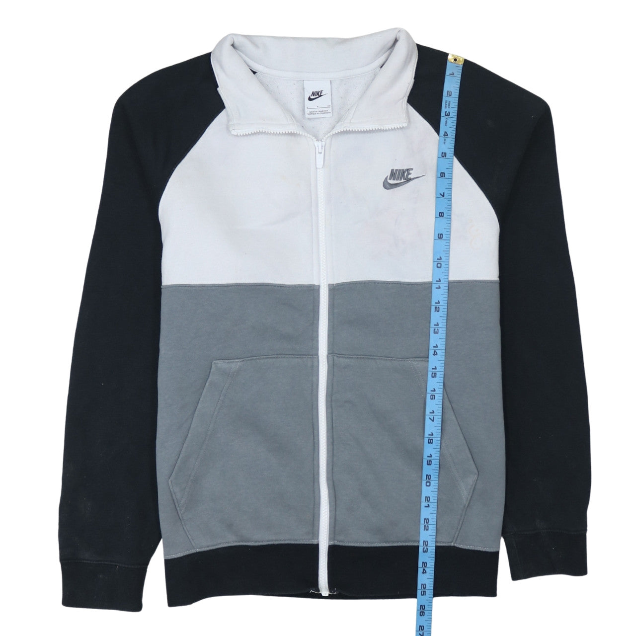 Nike Men's Black White Grey Full Zip Track Jacket Size S