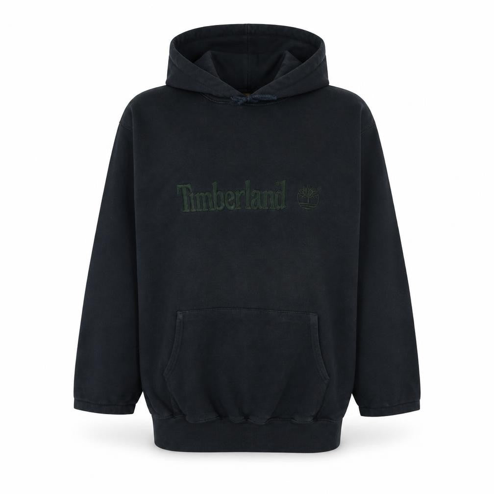 Timberland Men's Black Pullover Hoodie M Embroidered Logo Fleece