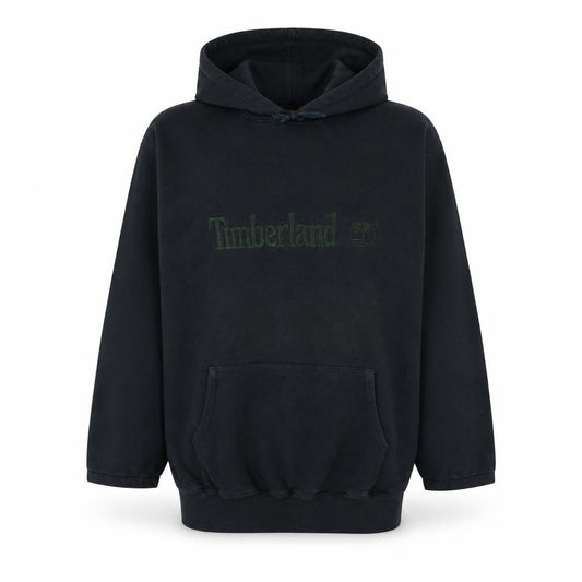 Timberland Men's Black Pullover Hoodie M Embroidered Logo Fleece