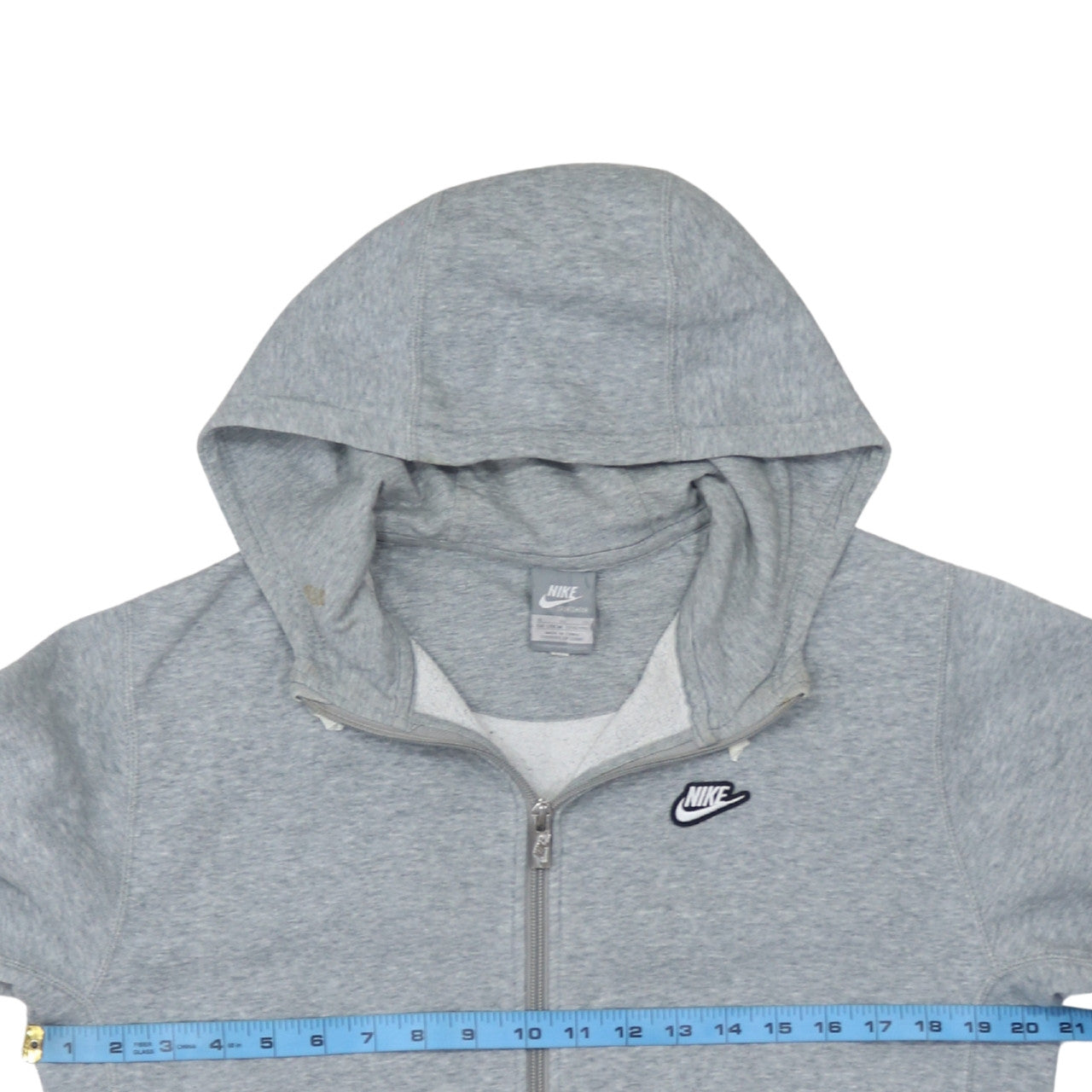 Nike Boys Grey Full Zip Hoodie Size 13-15 Years Fleece Sweatshirt