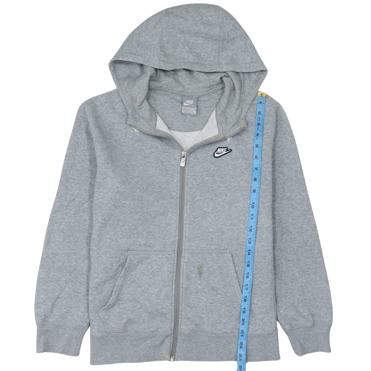 Nike Boys Grey Full Zip Hoodie Size 13-15 Years Fleece Sweatshirt