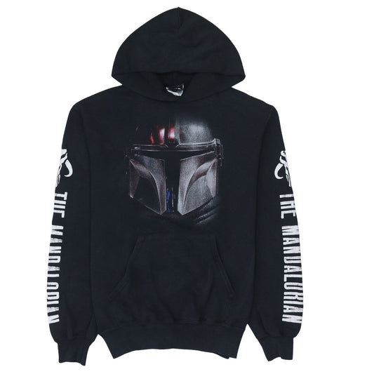 Nastrovia Mens Black The Mandalorian Pullover Hoodie Size S