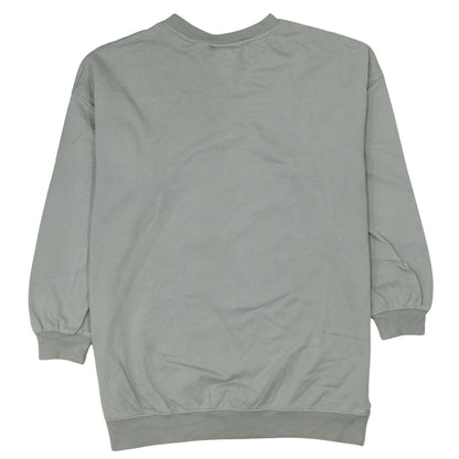 Brand and care label for H&M Disney Women's Khaki Mickey Mouse Cotton Pullover Sweatshirt, size S