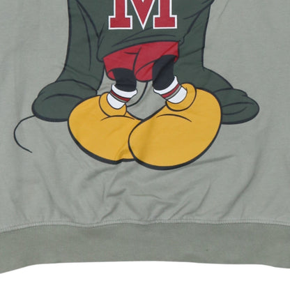 Additional view of H&M Disney Women's Khaki Mickey Mouse Cotton Pullover Sweatshirt, size S