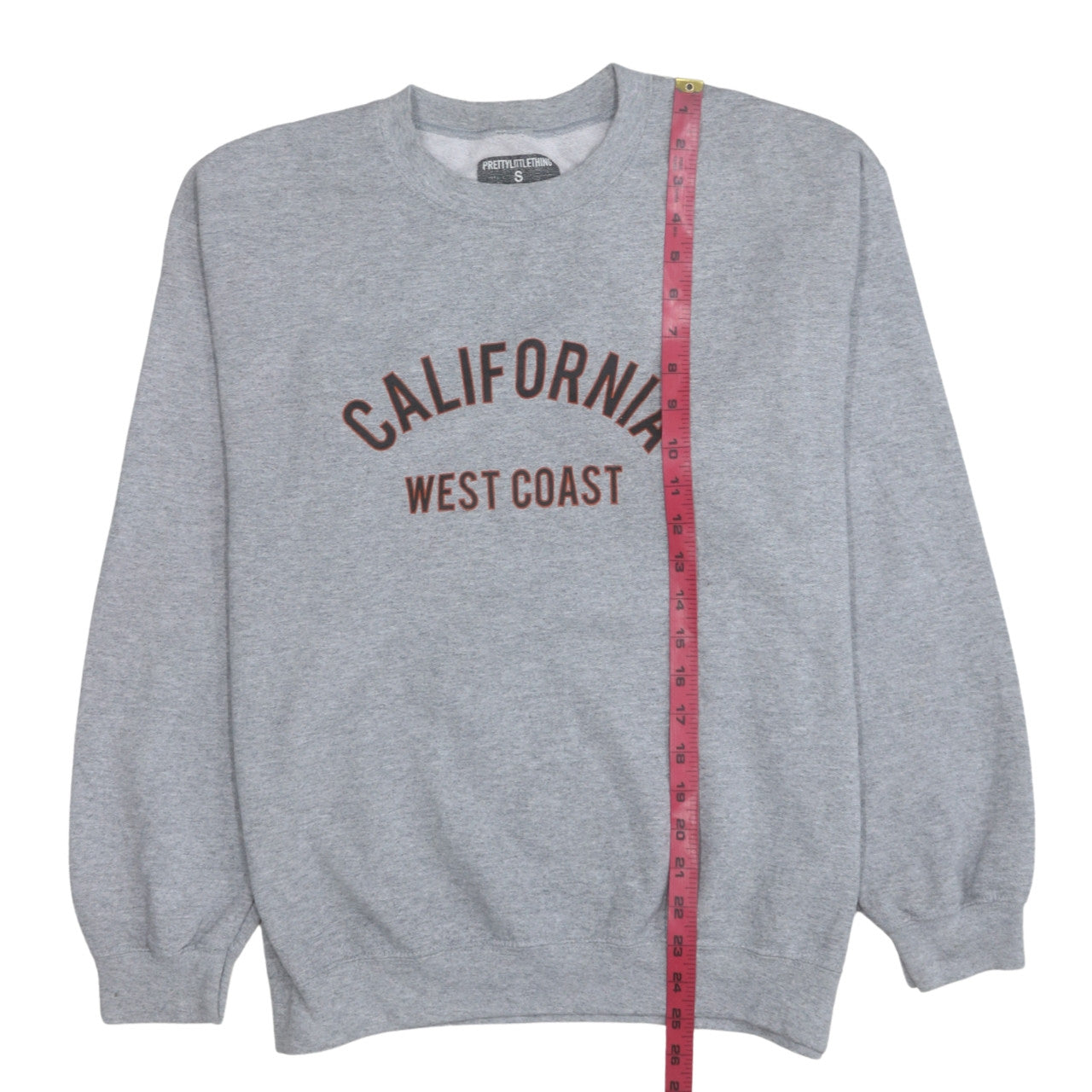 PrettyLittleThing Women's Grey California West Coast Sweatshirt Size S