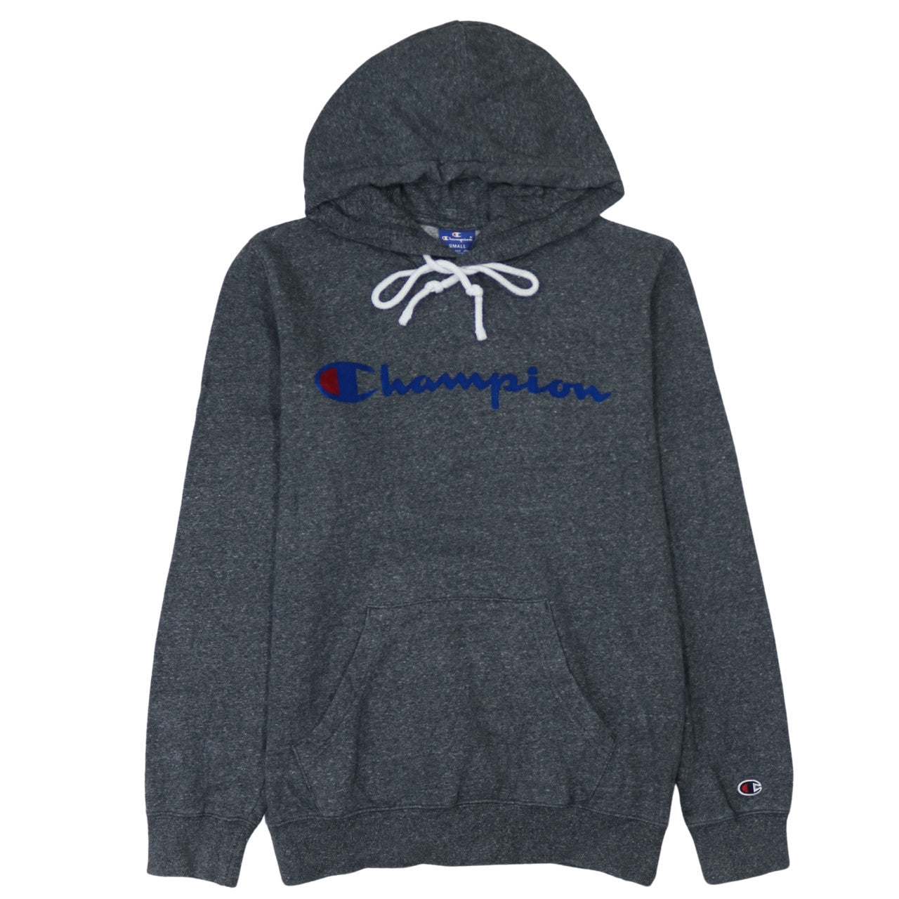 Champion Men's Grey Small Pullover Hoodie with Logo