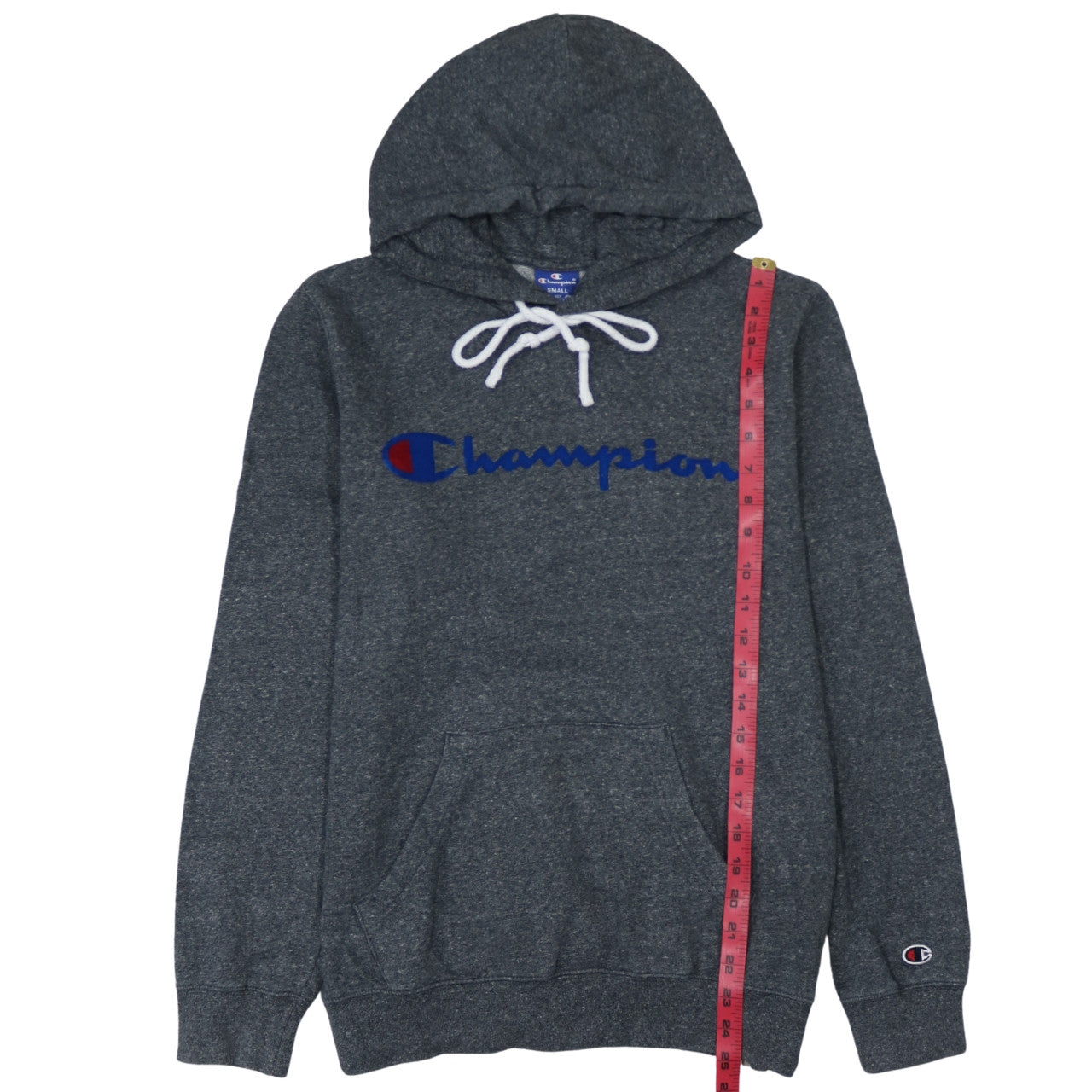 Champion Men's Grey Small Pullover Hoodie with Logo