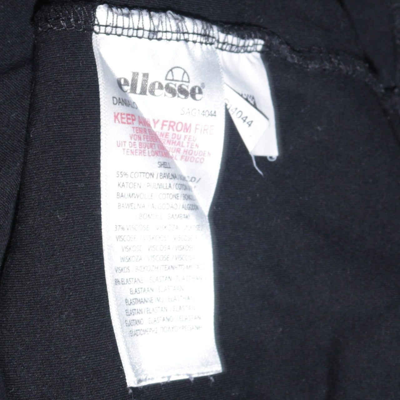 Ellesse Men’s Black 2XL Pullover Hoodie with Logo Detail