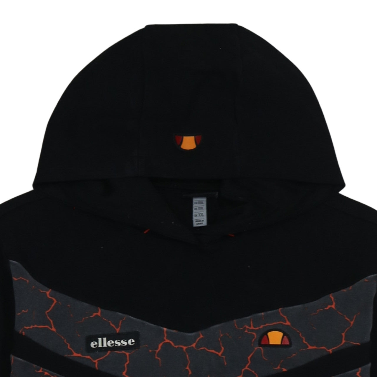 Ellesse Men’s Black 2XL Pullover Hoodie with Logo Detail