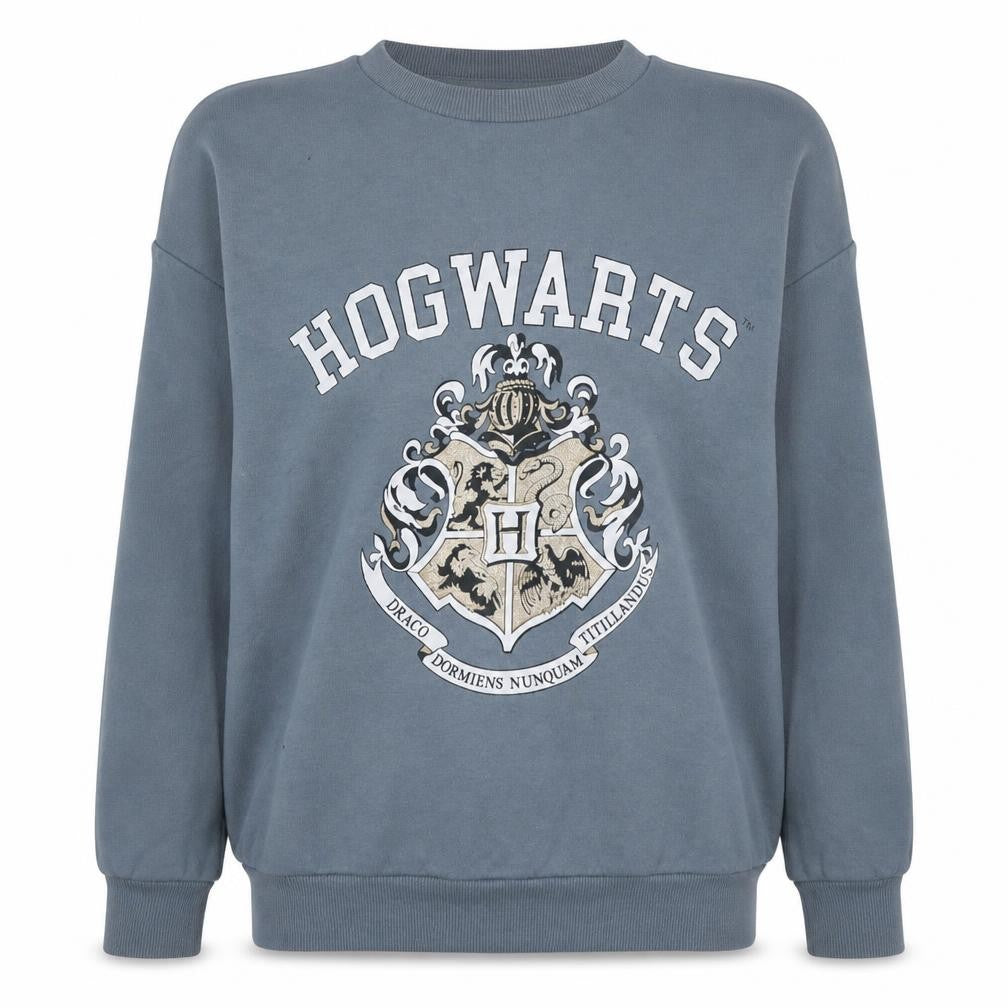 Harry Potter Women Grey Hogwarts Crest Sweatshirt Size 12-14 M